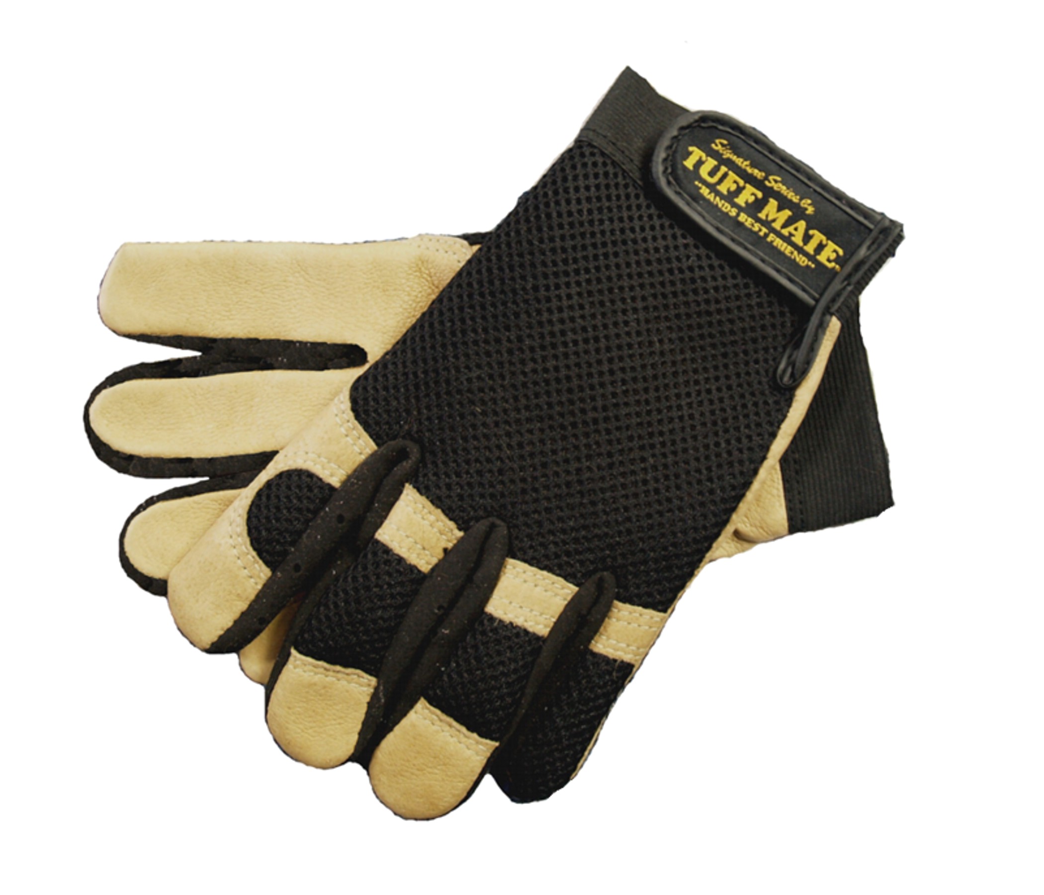 3115 Grain pigskin mechanic style with dimensional mesh and velcro